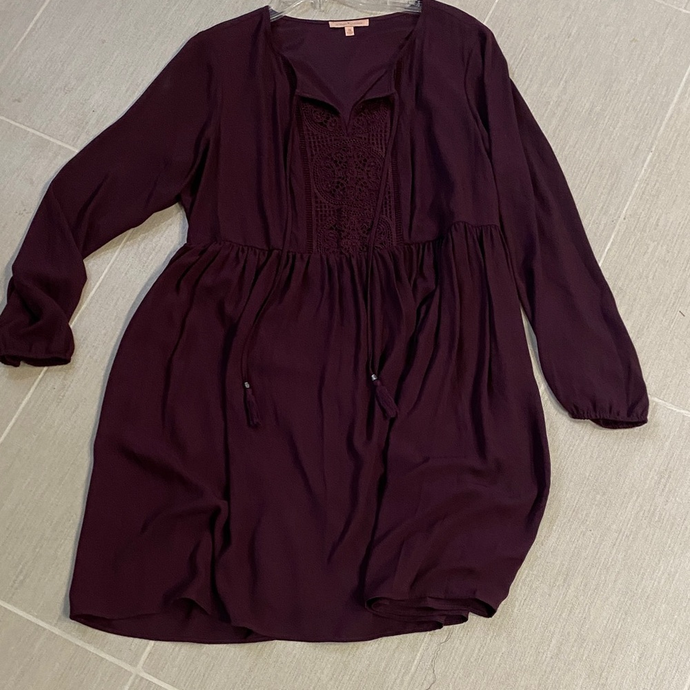 Gibson Latimer Plum Long Sleeve Dress